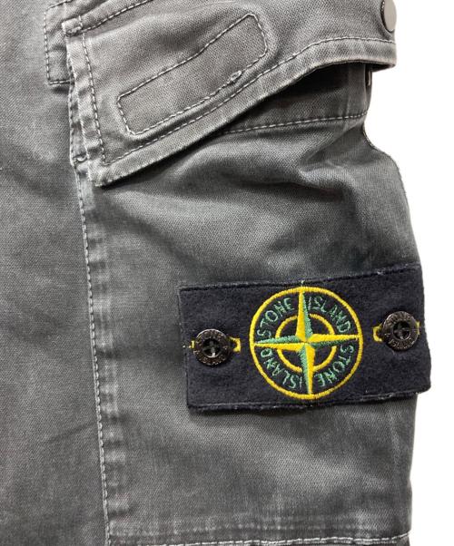 STONE ISLAND（ストーンアイランド）STONE ISLAND (ストーンアイランド) ガーメントダイコットンストレッチシャーリングテーパードカーゴパンツ ブラック サイズ:以下参照の古着・服飾アイテム