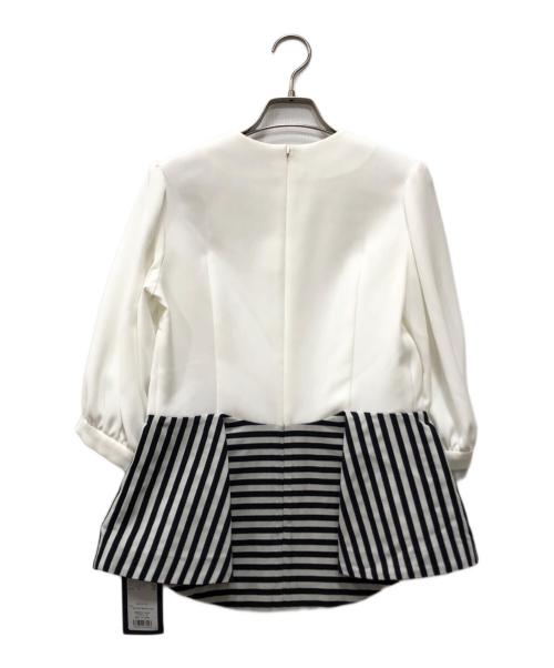 BORDER at BALCONY（ボーダーズ アット バルコニー）BORDER at BALCONY (ボーダーズ アット バルコニー) チュニックボーダーブラウス ホワイト サイズ:36の古着・服飾アイテム
