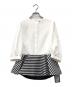 BORDER at BALCONY（ボーダーズ アット バルコニー）の古着「チュニックボーダーブラウス」｜ホワイト