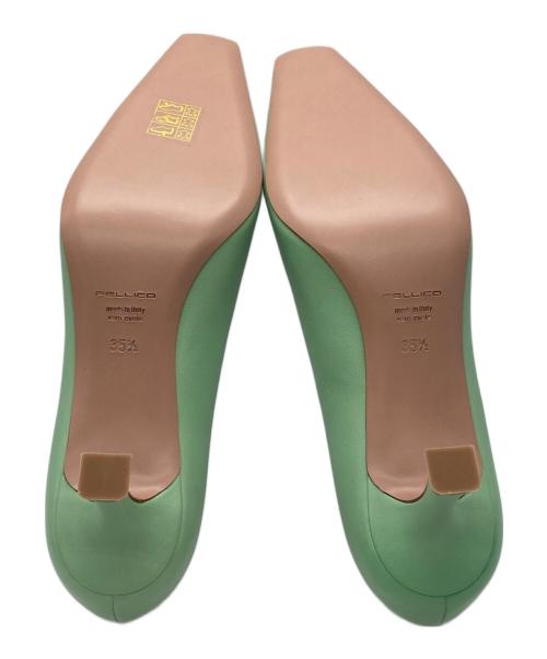 PELLICO（ペリーコ）PELLICO (ペリーコ) スクエアパンプス グリーン サイズ:	SIZE 35 1/2の古着・服飾アイテム