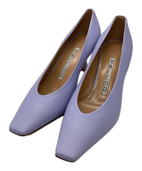 PELLICO（ペリーコ）PELLICO (ペリーコ) スクエアパンプス パープル サイズ:SIZE 35 1/2の古着・服飾アイテム
