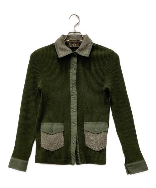 FENDI（フェンディ）FENDI (フェンディ) ニットブルゾン グリーン サイズ:40の古着・服飾アイテム