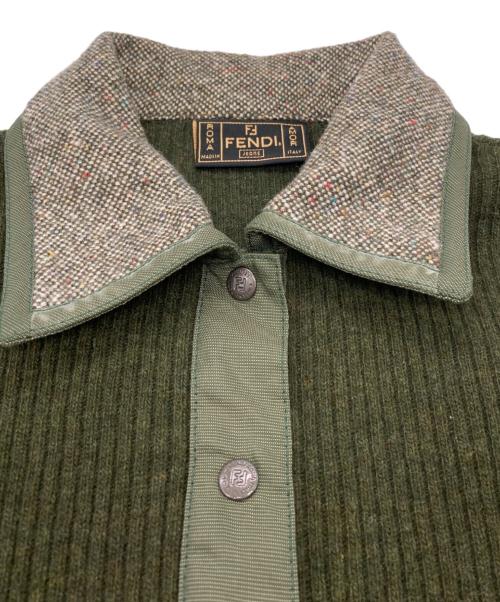 FENDI（フェンディ）FENDI (フェンディ) ニットブルゾン グリーン サイズ:40の古着・服飾アイテム