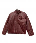 HORN WORKSホーンワークス）の古着「シングルライダースジャケット」｜レッド