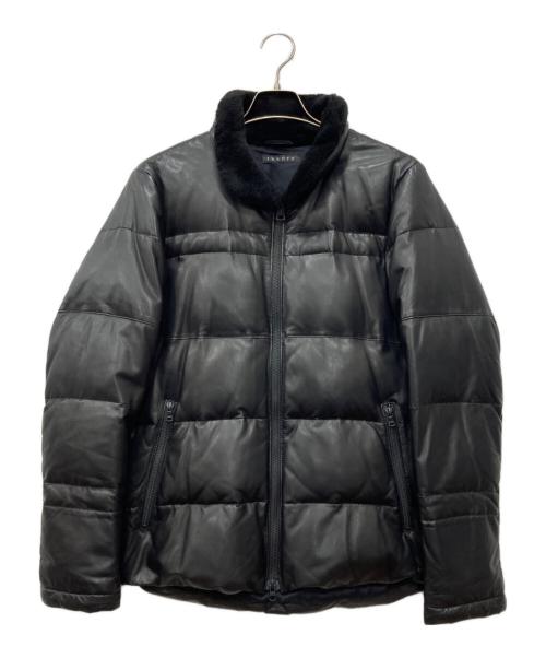 theory（セオリー）theory (セオリー) ラムレザーダウンジャケット ブラック サイズ:38の古着・服飾アイテム