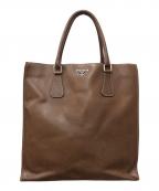 PRADAプラダ）の古着「レザートートバッグ」｜ブラウン