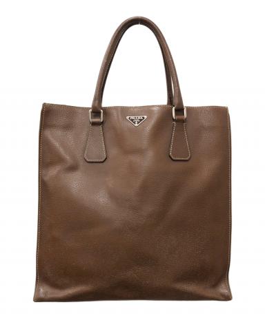 中古・古着通販】PRADA (プラダ) レザートートバッグ ブラウン サイズ