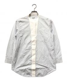 JIL SANDER（ジルサンダー）の古着「Tuesday'Artic Sea'バンドカラーシャツ」｜ネイビー
