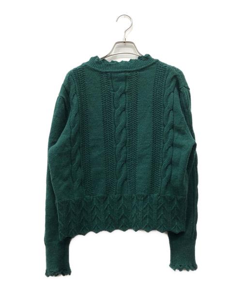 Vivienne Westwood（ヴィヴィアンウエストウッド）Vivienne Westwood (ヴィヴィアンウエストウッド) オーブ刺繍カーディガン グリーン サイズ:Lの古着・服飾アイテム