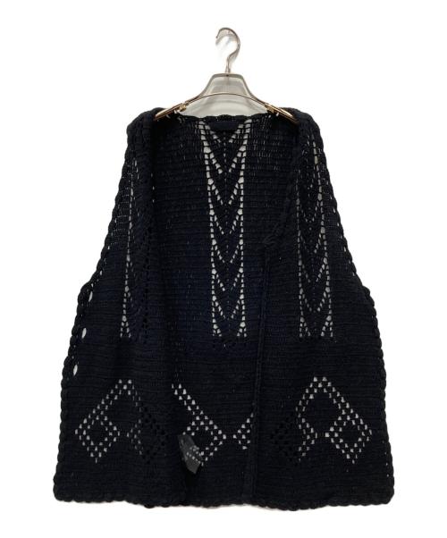 PRADA（プラダ）PRADA (プラダ) ケーブルニットロングベスト ブラック サイズ:42の古着・服飾アイテム