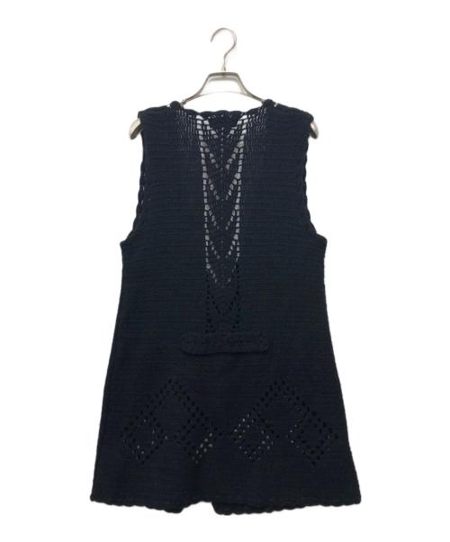 PRADA（プラダ）PRADA (プラダ) ケーブルニットロングベスト ブラック サイズ:42の古着・服飾アイテム