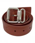 PRADAプラダ）の古着「ステッチレザーベルト」｜ブラウン