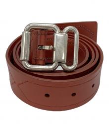 PRADA（プラダ）の古着「ステッチレザーベルト」｜ブラウン