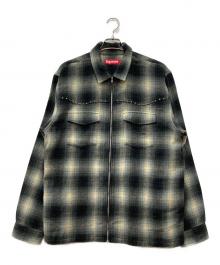 SUPREME（シュプリーム）の古着「tudded Shadow Plaid Zip Up Shirt」｜グレー