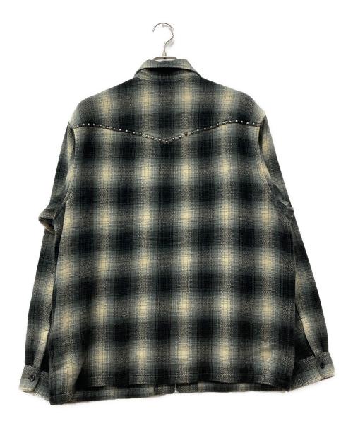 SUPREME（シュプリーム）SUPREME (シュプリーム) tudded Shadow Plaid Zip Up Shirt グレー サイズ:XLの古着・服飾アイテム