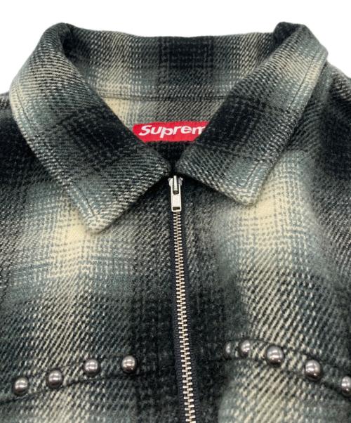 SUPREME（シュプリーム）SUPREME (シュプリーム) tudded Shadow Plaid Zip Up Shirt グレー サイズ:XLの古着・服飾アイテム