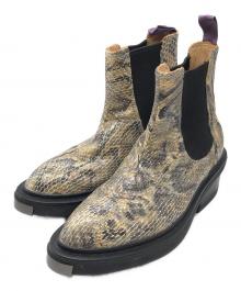 Eytys（エイティーズ）の古着「パイソンサイドゴアブーツ」｜ベージュ