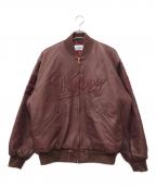 KEBOZケボズ）の古着「LEATHER VARSITY JACKET」｜ボルドー