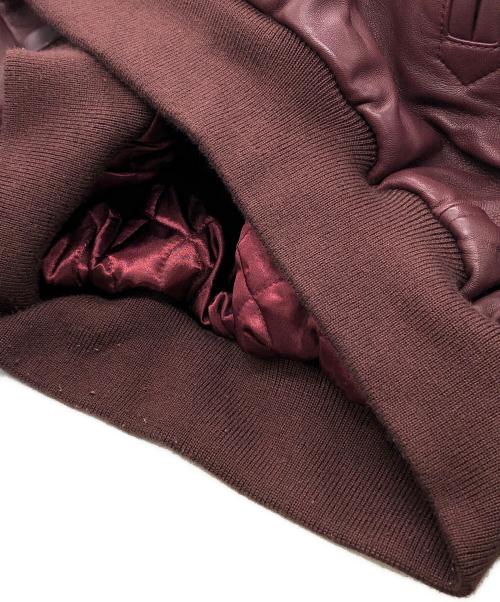 KEBOZ（ケボズ）KEBOZ (ケボズ) LEATHER VARSITY JACKET ボルドー サイズ:Lの古着・服飾アイテム