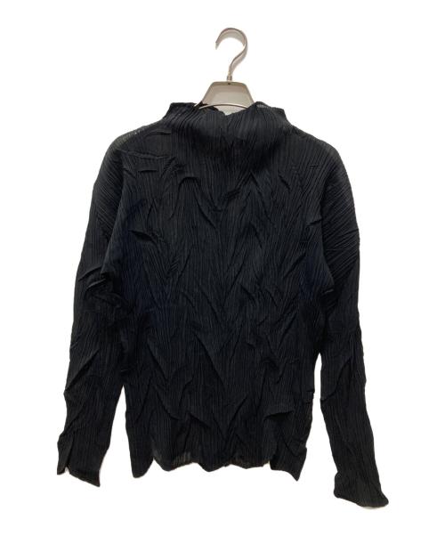 ISSEY MIYAKE（イッセイミヤケ）ISSEY MIYAKE (イッセイミヤケ) プリーツハイネックカットソー ブラック サイズ:Ｍの古着・服飾アイテム