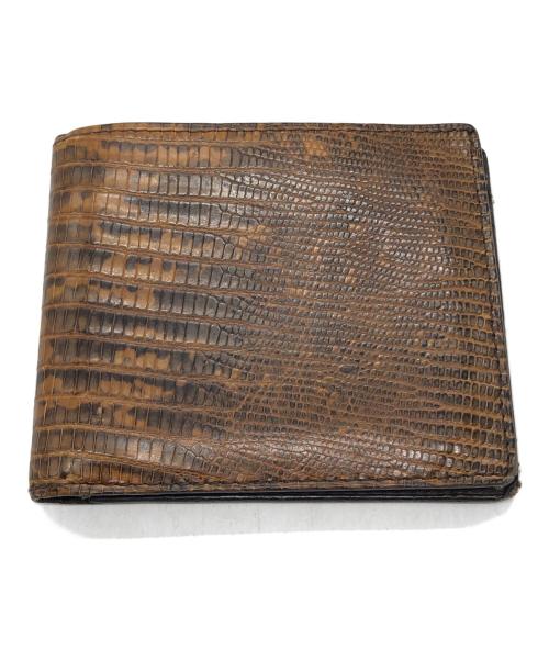 TOM FORD（トムフォード）TOM FORD (トムフォード) 型押し2つ折り財布 ブラウンの古着・服飾アイテム