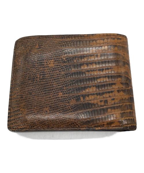 TOM FORD（トムフォード）TOM FORD (トムフォード) 型押し2つ折り財布 ブラウンの古着・服飾アイテム