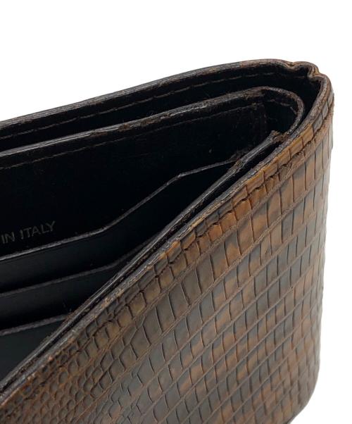 TOM FORD（トムフォード）TOM FORD (トムフォード) 型押し2つ折り財布 ブラウンの古着・服飾アイテム