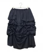 COMME des GARCONSコムデギャルソン）の古着「ウールフリルロングスカート」｜ブラック