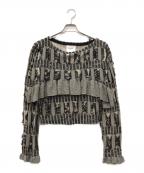 Ameriアメリ）の古着「MANY WAY JACQUARD SHORT KNIT TOP」｜グレー