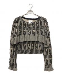 Ameri（アメリ）の古着「MANY WAY JACQUARD SHORT KNIT TOP」｜グレー