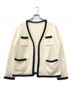 L’Appartment DEUXIEME CLASSEアパルトモン ドゥーズィエムクラス）の古着「Bicolor Knit Cardigan」｜ベージュ