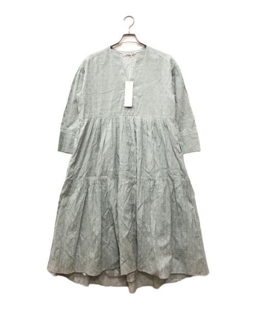 ne quittez pas（ヌキテパ）ne quittez pas (ヌキテパ) スキッパーブラウスワンピース グレー サイズ:FREEの古着・服飾アイテム