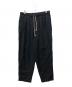 FRANK LEDER（フランクリーダー）の古着「FABRIC WASHED LINEN DRAWSTRING 2TUCK TROUSERS」｜ブラック