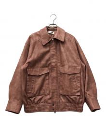 Lily Brown（リリーブラウン）の古着「ヴィンテージレザーブルゾン」｜ピンク