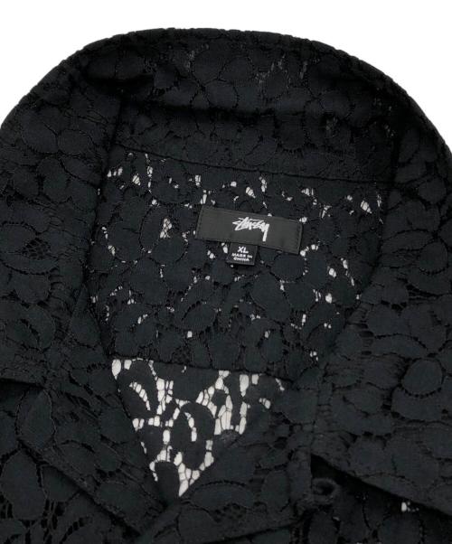 stussy（ステューシー）stussy (ステューシー) Floral Pattern Lace ブラック サイズ:XLの古着・服飾アイテム