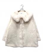 NICE CLAUPナイスクラップ）の古着「衿つきファーミドルコート」｜ホワイト