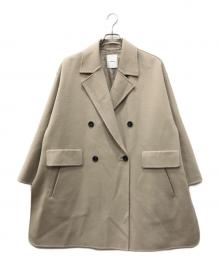 ebure（エブール）の古着「スーパー120s ダブルビーバーショートコート」｜ベージュ