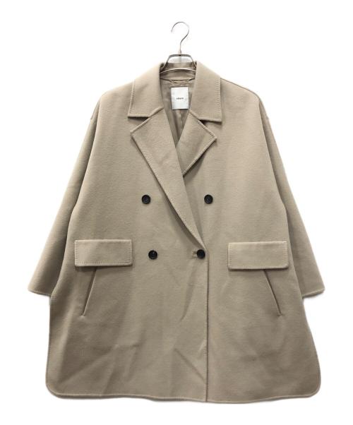 ebure（エブール）EBURE (エブール) スーパー120s ダブルビーバーショートコート ベージュ サイズ:36の古着・服飾アイテム