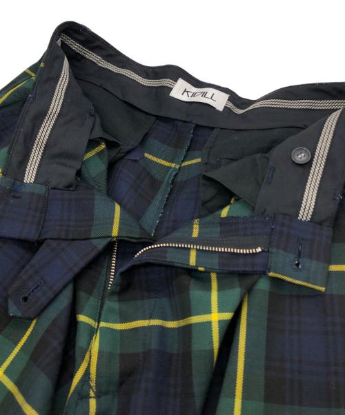 KIDILL（キディル）KIDILL (キディル) チェックワイドパンツ グリーン サイズ:44の古着・服飾アイテム