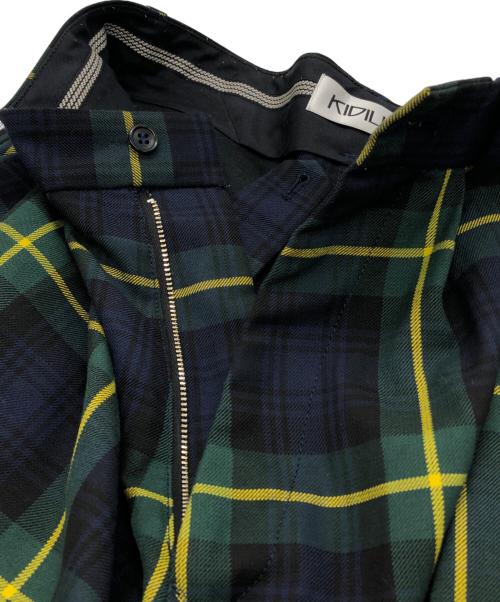 KIDILL（キディル）KIDILL (キディル) チェックワイドパンツ グリーン サイズ:44の古着・服飾アイテム
