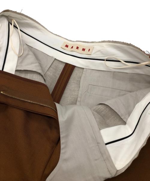 MARNI（マルニ）MARNI (マルニ) カットオフワイドパンツ ブラウン サイズ:38の古着・服飾アイテム