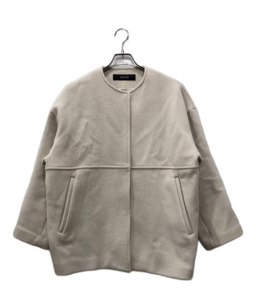 JOURNAL STANDARD（ジャーナルスタンダード）JOURNAL STANDARD (ジャーナルスタンダード) スーパー140ビーバーノーカラーショートコート アイボリー サイズ:Mの古着・服飾アイテム