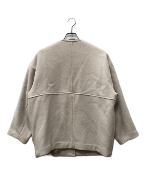 JOURNAL STANDARD（ジャーナルスタンダード）JOURNAL STANDARD (ジャーナルスタンダード) スーパー140ビーバーノーカラーショートコート アイボリー サイズ:Mの古着・服飾アイテム