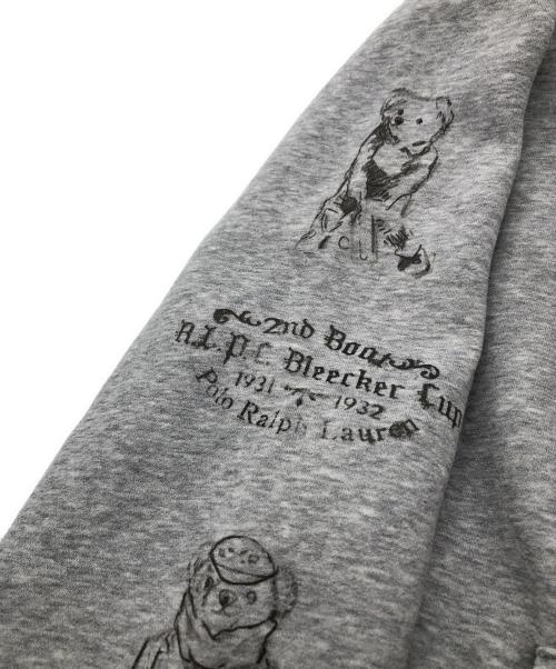 POLO RALPH LAUREN（ポロ・ラルフローレン）POLO RALPH LAUREN (ポロ・ラルフローレン) ベアープリントプルオーバーパーカー グレー サイズ:Mの古着・服飾アイテム
