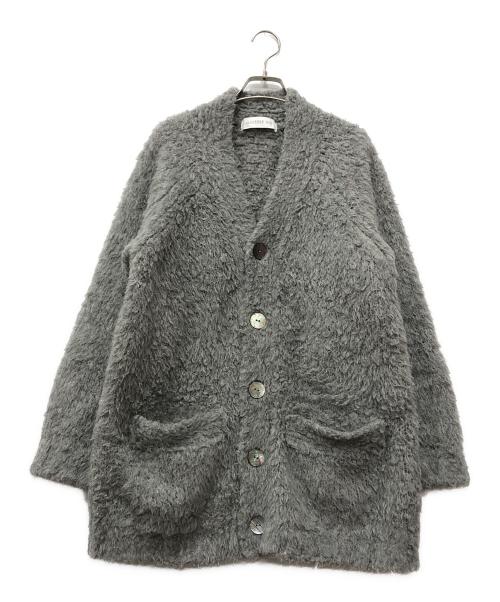 GALERIE VIE（ギャルリーヴィー）GALERIE VIE (ギャルリーヴィー) ブリティッシュファー Vネックカーディガン グレー サイズ:FREEの古着・服飾アイテム