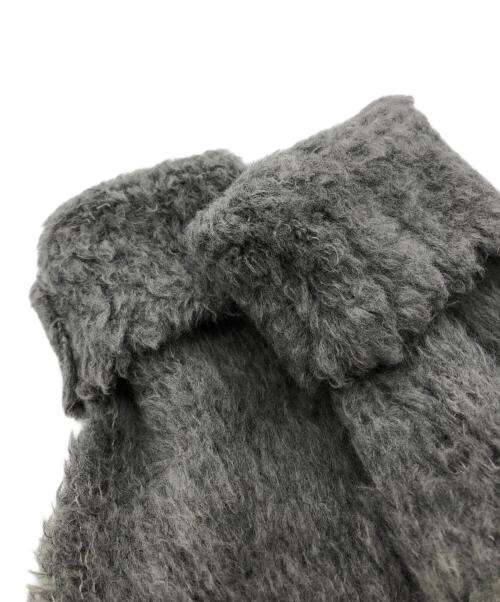 GALERIE VIE（ギャルリーヴィー）GALERIE VIE (ギャルリーヴィー) ブリティッシュファー Vネックカーディガン グレー サイズ:FREEの古着・服飾アイテム