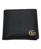 GUCCIグッチ）の古着「マーモント2つ折りレザー財布」｜ブラック