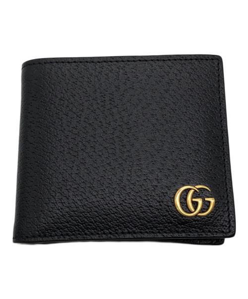 GUCCI（グッチ）GUCCI (グッチ) マーモント2つ折りレザー財布 ブラック サイズ:下記参照の古着・服飾アイテム