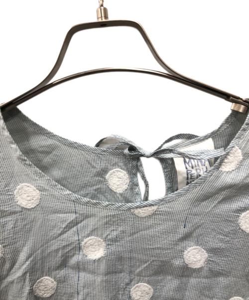 mina perhonen（ミナ ペルホネン）mina perhonen (ミナ ペルホネン) ドットワンピース ブルー サイズ:38の古着・服飾アイテム