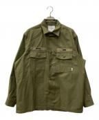 WTAPSダブルタップス）の古着「LS / COTTON. SATIN」｜グリーン
